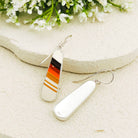 Hepburn and Hughes Art Deco Orange Earrings | Original Clarice Cliff Pottery | 9th Anniversary | Sterling Silver