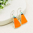 Hepburn and Hughes Art Deco Orange Earrings | Original Clarice Cliff Pottery | 9th Anniversary | Sterling Silver