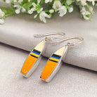 Hepburn and Hughes Art Deco Orange Earrings | Original Clarice Cliff Pottery | 9th Anniversary | Sterling Silver