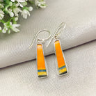 Hepburn and Hughes Art Deco Orange Earrings | Original Clarice Cliff Pottery | 9th Anniversary | Sterling Silver