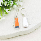 Hepburn and Hughes Art Deco Orange Earrings | Original Clarice Cliff Pottery | Sterling Silver