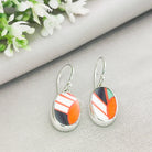 Hepburn and Hughes Art Deco Oval Earrings | Clarice Cliff Ceramics | 3 Options | Sterling Silver