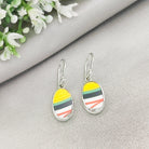 Hepburn and Hughes Art Deco Oval Earrings | Clarice Cliff Ceramics | 9th Anniversary | Sterling Silver