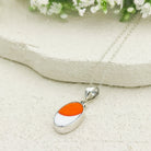Hepburn and Hughes Art Deco Pendant | 15mm Oval Clarice Cliff Necklace | Sterling Silver