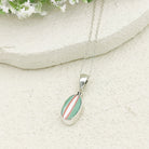 Hepburn and Hughes Art Deco Pendant | 15mm Oval Clarice Cliff Necklace | Sterling Silver