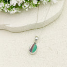 Hepburn and Hughes Art Deco Pendant | 15mm Oval Clarice Cliff Necklace | Sterling Silver