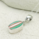 Hepburn and Hughes Art Deco Pendant | 15mm Oval Clarice Cliff Necklace | Sterling Silver
