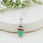 Hepburn and Hughes Art Deco Pendant | 15mm Oval Clarice Cliff Necklace | Sterling Silver