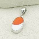 Hepburn and Hughes Art Deco Pendant | 15mm Oval Clarice Cliff Necklace | Sterling Silver