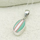Hepburn and Hughes Art Deco Pendant | 15mm Oval Clarice Cliff Necklace | Sterling Silver