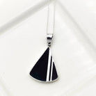 Hepburn and Hughes Art Deco Pendant | Black and Silver Triangle | Sterling Silver