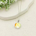 Hepburn and Hughes Art Deco Pendant | Circular Clarice Cliff necklace | 15mm diameter | Sterling Silver