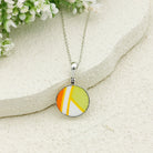 Hepburn and Hughes Art Deco Pendant | Circular Clarice Cliff necklace | 15mm diameter | Sterling Silver