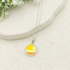 Hepburn and Hughes Art Deco Pendant | Circular Clarice Cliff necklace | 15mm diameter | Sterling Silver