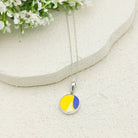 Hepburn and Hughes Art Deco Pendant | Circular Clarice Cliff necklace | 15mm diameter | Sterling Silver