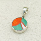 Hepburn and Hughes Art Deco Pendant | Circular Clarice Cliff necklace | 15mm diameter | Sterling Silver