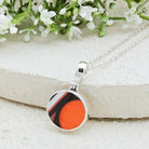 Hepburn and Hughes Art Deco Pendant | Circular Clarice Cliff Necklace | 15mm diameter | Sterling Silver