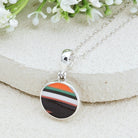 Hepburn and Hughes Art Deco Pendant | Circular Clarice Cliff Necklace | 15mm diameter | Sterling Silver