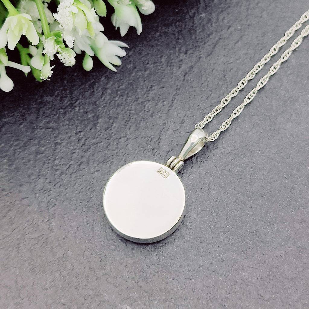 Hepburn and Hughes Art Deco pendant | Circular Clarice Cliff necklace | 15mm diameter | Two options | Sterling Silver