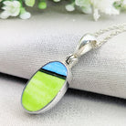 Hepburn and Hughes Art Deco Pendant | Clarice Cliff Ceramics | 22m Oval | Sterling Silver