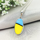 Hepburn and Hughes Art Deco Pendant | Clarice Cliff Ceramics | 22m Oval | Sterling Silver