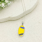 Hepburn and Hughes Art Deco Pendant | Clarice Cliff Ceramics | 27mm Oval |  Sterling Silver