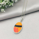 Hepburn and Hughes Art Deco Pendant | Clarice Cliff Ceramics | Oval | Sterling Silver