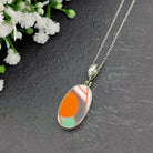 Hepburn and Hughes Art Deco Pendant | Clarice Cliff Gift | Orange 25mm Oval | Sterling Silver