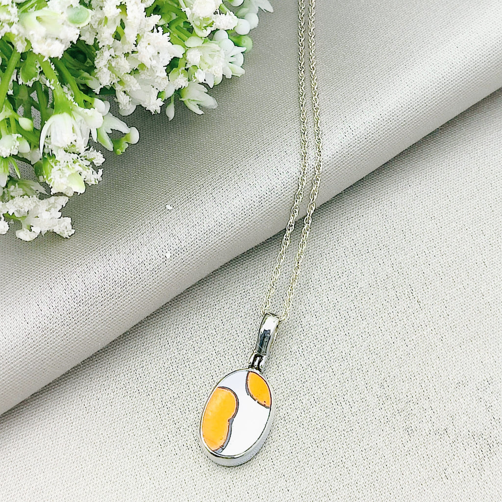Hepburn and Hughes Art Deco Pendant | Clarice Cliff Necklace | Small Oval 20mm Pendant | Sterling Silver