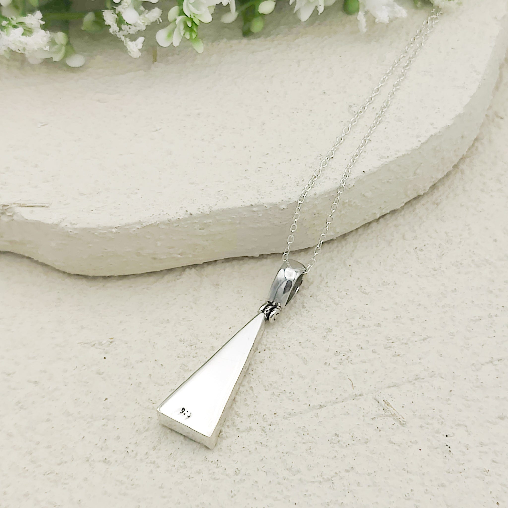 Hepburn and Hughes Art Deco Pendant | Clarice Cliff Necklace | Triangle | Sterling Silver
