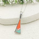 Hepburn and Hughes Art Deco Pendant | Clarice Cliff Necklace | Triangle | Sterling Silver