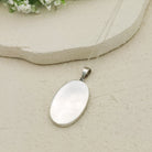Hepburn and Hughes Art Deco Pendant | Clarice Cliff Oval Necklace 35mm | Sterling Silver and Ceramic