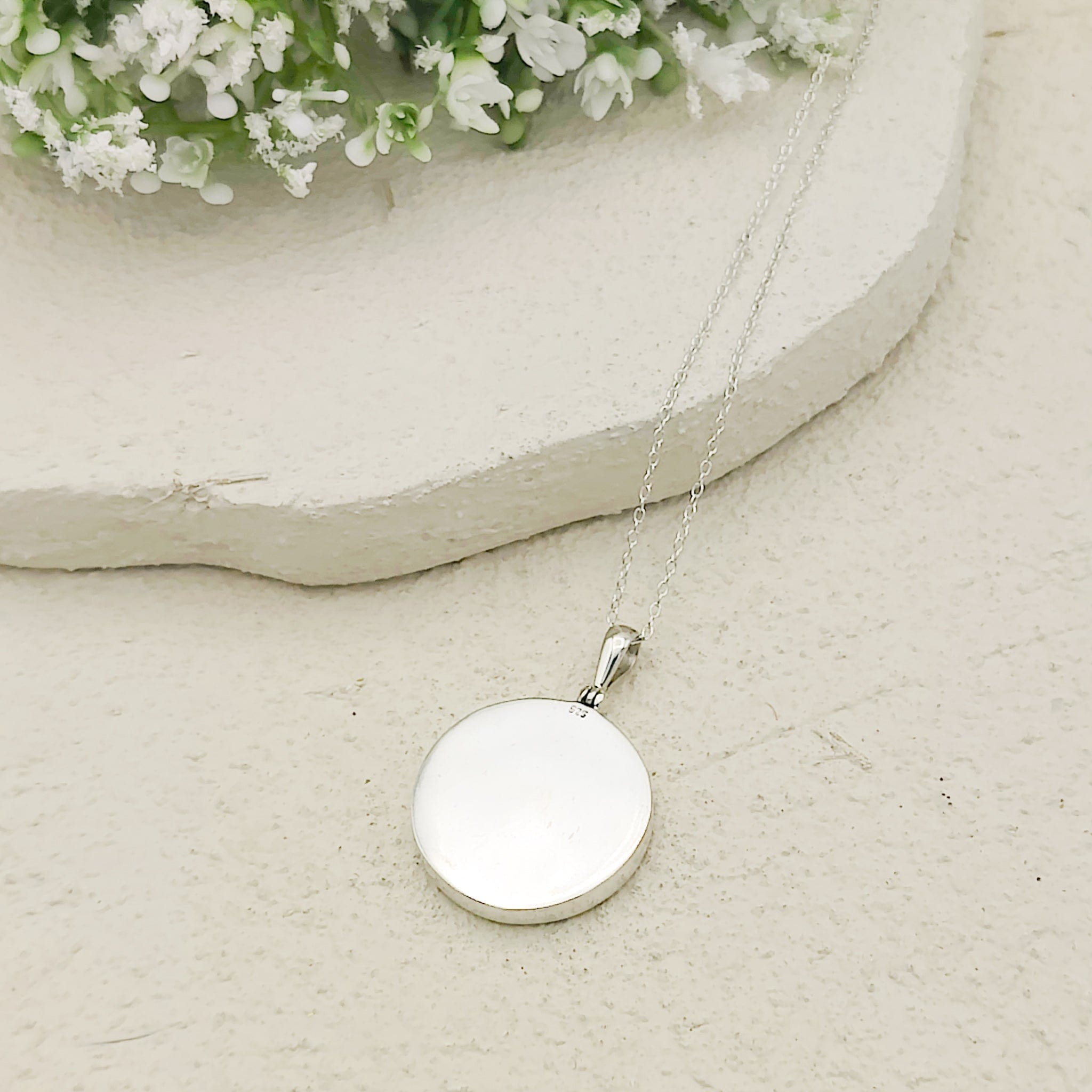 Hepburn and Hughes Art Deco Pendant | Clarice Cliff Pottery | 25mm Circle |  Sterling Silver