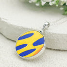 Hepburn and Hughes Art Deco Pendant | Clarice Cliff Pottery | 25mm Circle |  Sterling Silver
