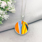 Hepburn and Hughes Art Deco Pendant | Clarice Cliff Pottery | 28mm Circle |  Sterling Silver