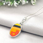 Hepburn and Hughes Art Deco Pendant | Clarice Cliff Pottery Necklaces | Oval | Sterling Silver