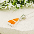 Hepburn and Hughes Art Deco Pendant in Sterling Silver | Original Clarice Cliff | Pottery Gift
