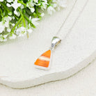 Hepburn and Hughes Art Deco Pendant in Sterling Silver | Original Clarice Cliff | Pottery Gift