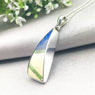 Hepburn and Hughes Art Deco Pendant | Original Clarice Cliff | Blue Triangle | Sterling Silver