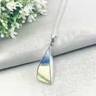 Hepburn and Hughes Art Deco Pendant | Original Clarice Cliff | Blue Triangle | Sterling Silver