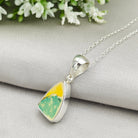 Hepburn and Hughes Art Deco Pendant | Original Clarice Cliff Pottery | 20mm Abstract | Sterling Silver