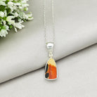 Hepburn and Hughes Art Deco Pendant | Original Clarice Cliff Pottery | 20mm Abstract | Sterling Silver