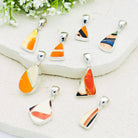 Hepburn and Hughes Art Deco Pendant | Original Clarice Cliff Pottery | Blue Abstract | Sterling Silver
