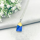 Hepburn and Hughes Art Deco Pendant | Original Clarice Cliff Pottery | Blue Dome | Sterling Silver