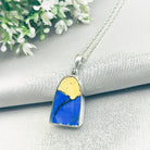 Hepburn and Hughes Art Deco Pendant | Original Clarice Cliff Pottery | Blue Dome | Sterling Silver