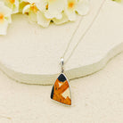 Hepburn and Hughes Art Deco Pendant | Original Clarice Cliff Pottery | Brown and Red Designs | Sterling Silver