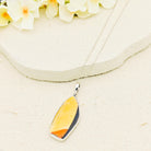 Hepburn and Hughes Art Deco Pendant | Original Clarice Cliff Pottery | Brown and Red Designs | Sterling Silver