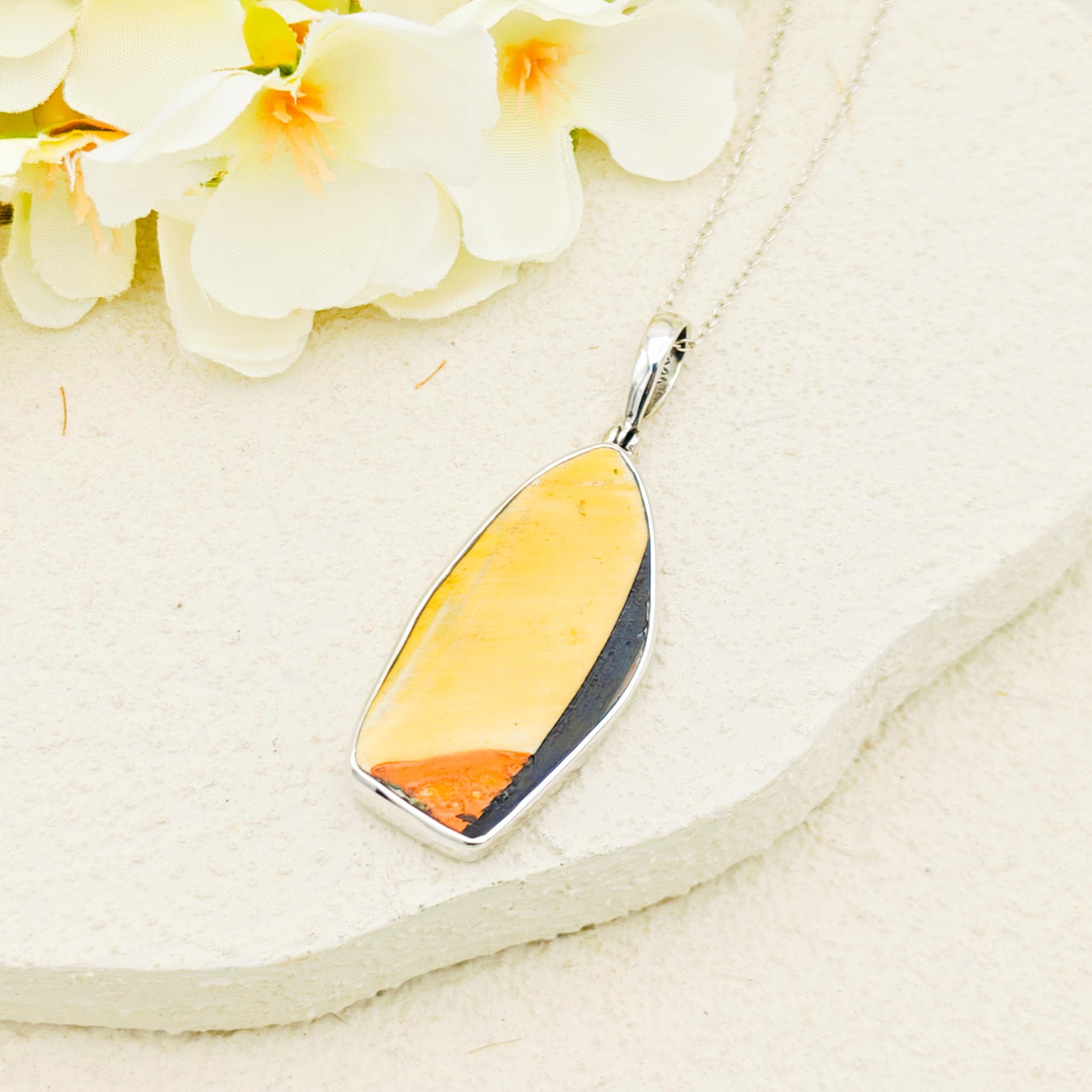 Hepburn and Hughes Art Deco Pendant | Original Clarice Cliff Pottery | Brown and Red Designs | Sterling Silver