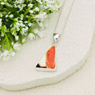 Hepburn and Hughes Art Deco Pendant | Original Clarice Cliff Pottery | Brown and Red Designs | Sterling Silver