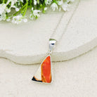 Hepburn and Hughes Art Deco Pendant | Original Clarice Cliff Pottery | Brown and Red Designs | Sterling Silver